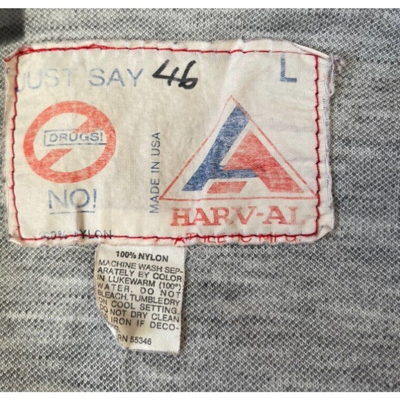 Vintage 80s Harv-Al Red Large 1/2 Zip USA Pullover Hooded Windbreaker Jacket VTG - Picture 3 of 7